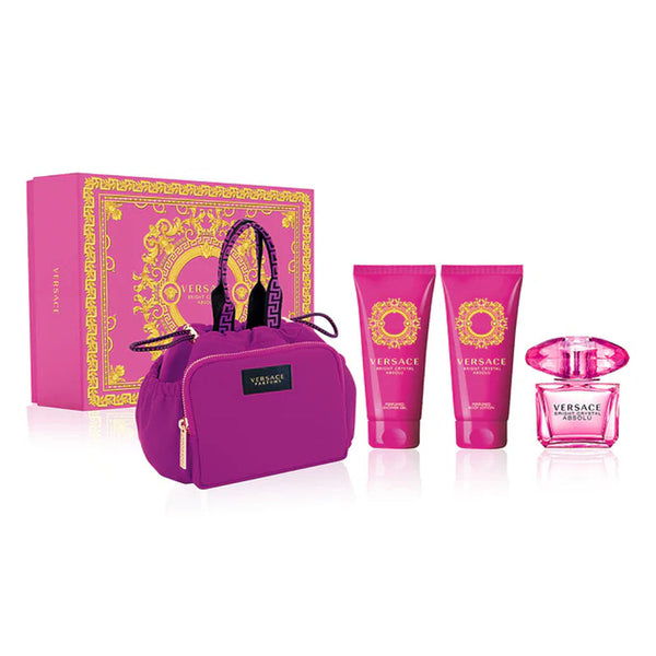 Versace Bright Crystal Absolu Eau De Parfum Gift Set With Handbag