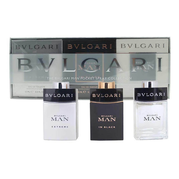 Bvlgari Man Pocket Spray Collection Gift Set Pack of 3 Perfumex