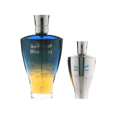Buy Arabian Oud Blue Oud online – A premium gift set with 100ml Eau De Parfum & 24ml perfume oil.