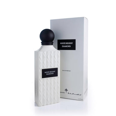 White Regent Diamond Perfume by Ibraheem Al Qurashi – Elegant Floral, Woody, and Aromatic Notes for Unisex