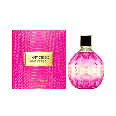Jimmy Choo Rose Passion Eau De Parfum 100ml – Floral fragrance with frangipani, jasmine, and vanilla.