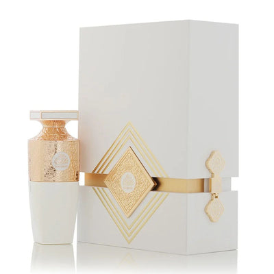 Arabian Oud Madawi White EDP perfume bottle and box