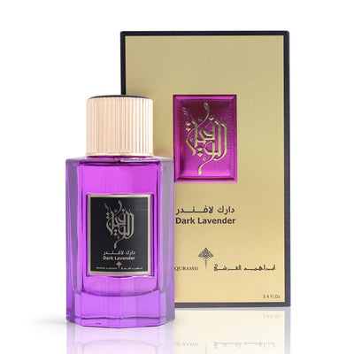 Dark Lavender Perfume by Ibraheem Al Qurashi – Luxurious scent featuring lavender, vanilla, leather, and floral undertones.