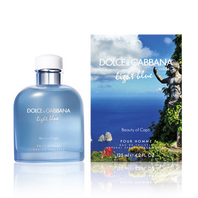 Dolce & Gabbana Light Blue Pour Homme beauty of capri perfume bottle and packaging