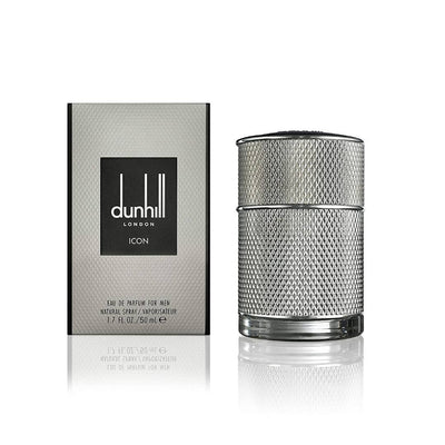 Dunhill Icon perfume bottle and packaging on a white background