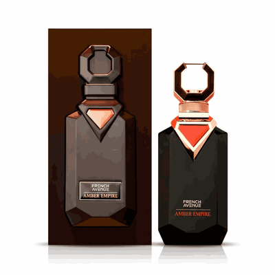French Avenue Amber Empire perfume bottle and packaging 
