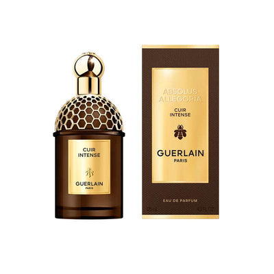 Guerlain Absolus Allegoria Cuir Intense perfume bottle and packaging
