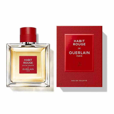 Guerlain Habit Rouge Eau de Toilette 100ml perfume bottle and box