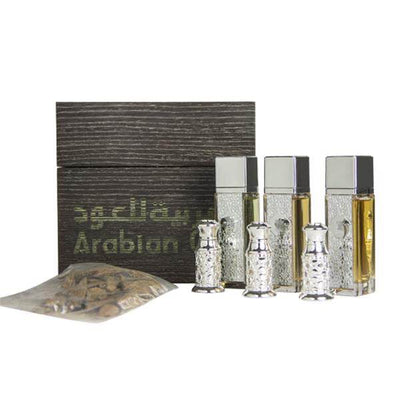 Arabian Oud Safwa Gift Set – A luxury perfume collection featuring oud, musk, and premium fragrances.