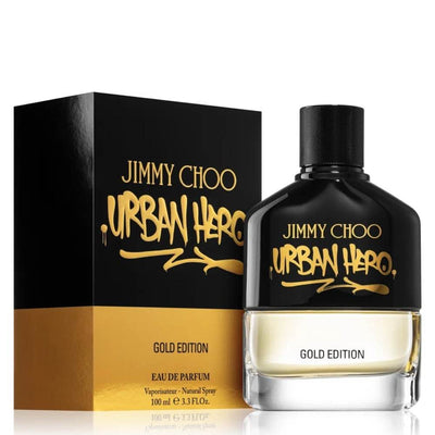 Jimmy Choo Urban Hero Gold Edition Eau De Parfum 100ml – A bold woody fragrance for men with pineapple, tonka bean, and sandalwood.