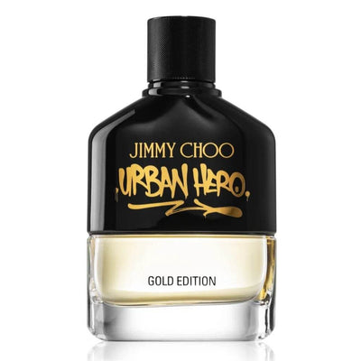 Jimmy Choo Urban Hero Gold Edition perfume bottle – A premium fragrance for confident, stylish men.