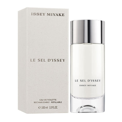 Issey Miyake Le Sel d’Issey 100ml – A sophisticated blend of sea salt, seaweed, and woods.