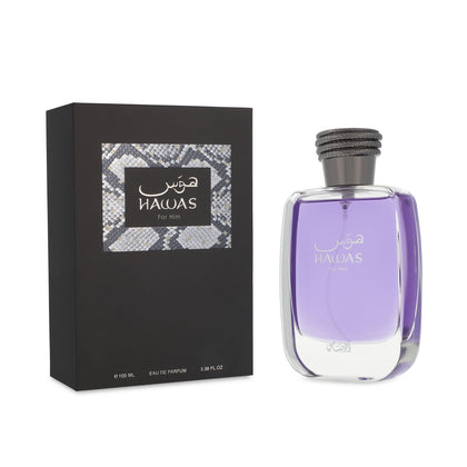Rasasi Hawas Eau de Parfum Men Bottle & Packaging – PerfumeX