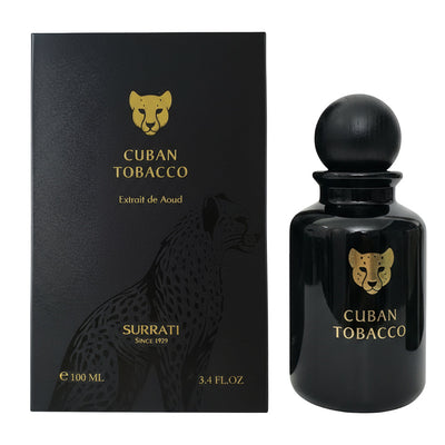 Surrati Cuban Tobacco Extrait de Aoud perfume bottle and box
