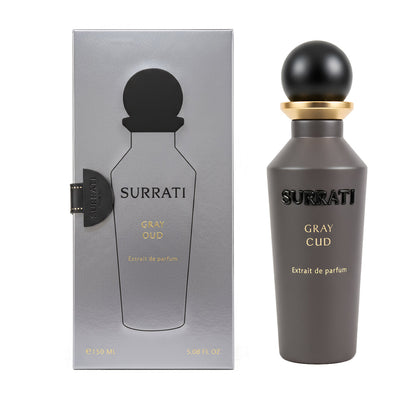 Surrati Gray Oud Extrait de Parfum perfume bottle and box