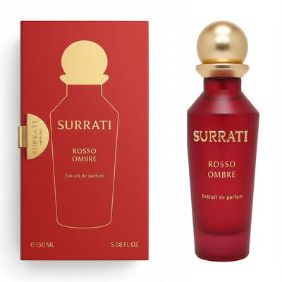 Surrati Rosso Ombre Extrait de Parfum perfume bottle and box