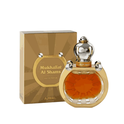 Ajmal Mukhallat Al Shams Eau de Parfum bottle with box