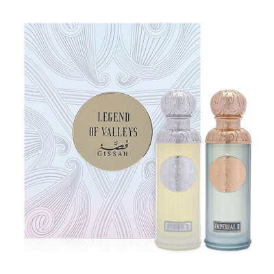 Gissah Legend Of Valleys Eau De Parfum Gift Set – Premium unisex fragrance duo.
