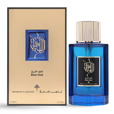 Ibraheem Al Qurashi Blue Oud Eau de Parfum 100ml perfume bottle with box