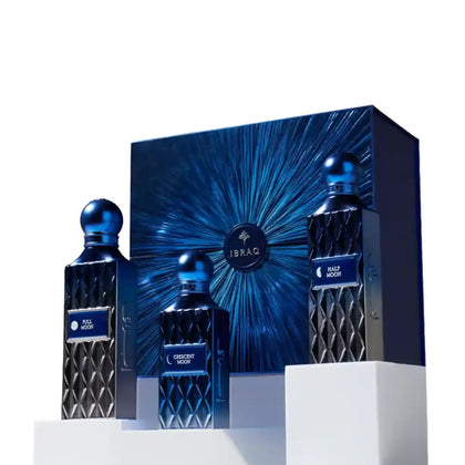 Ibraheem Al Qurashi Moon Collection perfume set bottles