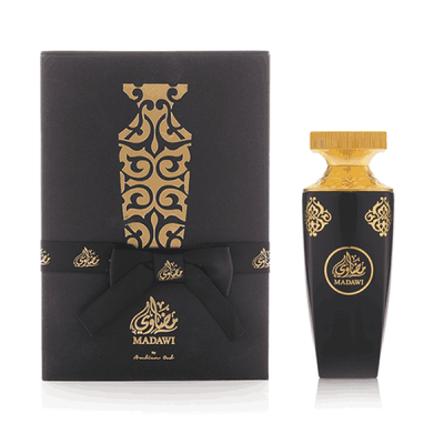 Madawi Eau de Parfum by Arabian Oud perfume bottle with box