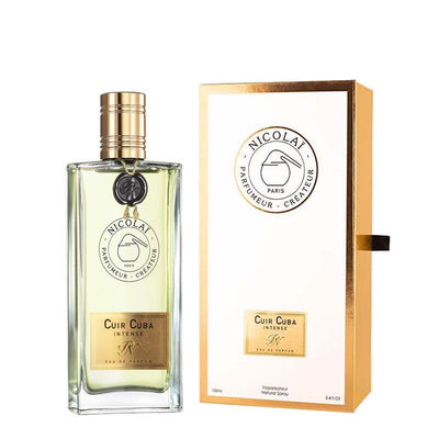 Nicolai Parfumeur Cuir Cuba Intense Eau de Parfum bottle with box