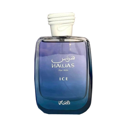 Rasasi Hawas Ice Eau De Parfum for Men – A fresh and long-lasting aromatic fragrance with citrus, plum, and musk.