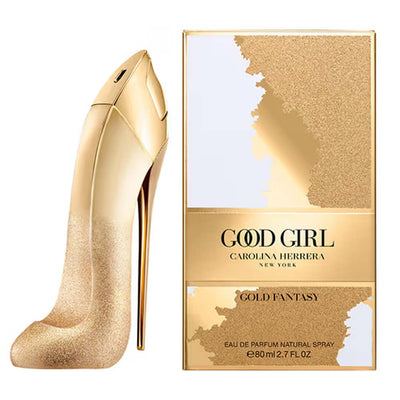 Carolina Herrera Good Girl Gold Fantasy edp perfume bottle and box
