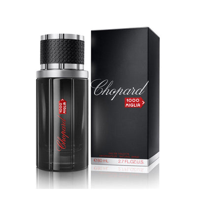 Chopard 1000 Miglia Eau De Toilette for Men bottle and packaging box.