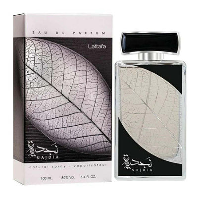 Lattafa Najdia Eau de Parfum perfume bottle and packaging