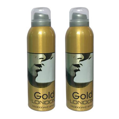 London Gold Deodorant Body Spray Pack of 2 x 200ml