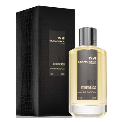 Mancera Black Intensitive Aoud Eau De Parfum perfume bottle and box