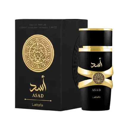 Lattafa Asad Eau de Parfum Men Bottle & Packaging – PerfumeX