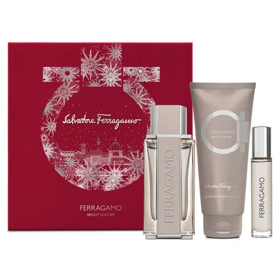 Salvatore Ferragamo Bright Leather Eau De Toilette Gift Set For Men